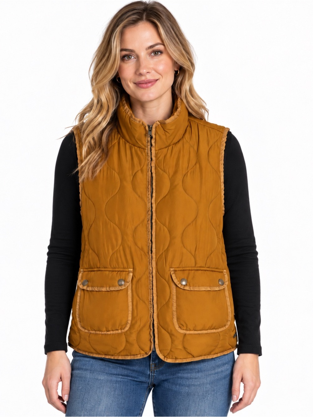 Natural Reflections Quilted Utility Vest – Women’s XL – Mustard Gold